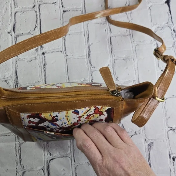 Artist Expressions by Sharif hand painted leather purse